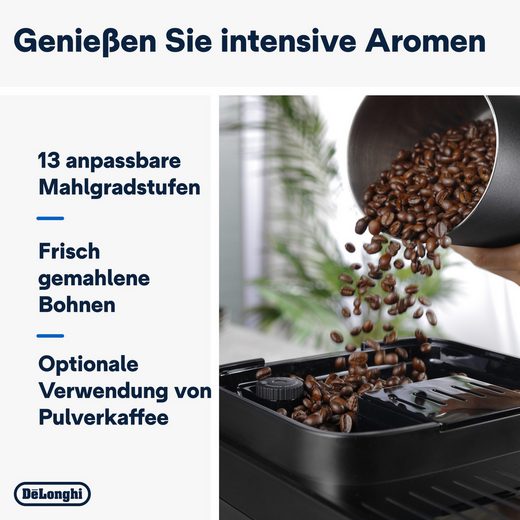 Der Kaffeevollautomat Magnifica Evo Next“ mit der Modellbezeichnung ECAM310.60.B ermöglicht baristaartigen Kaffee per Touchbedienung und ist in der Farbe Schwarz erhältlich